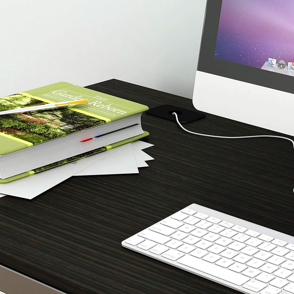 55 Inch Espresso Computer Desk For Home Office Workspace